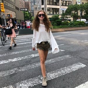 Free People long sleeve white top